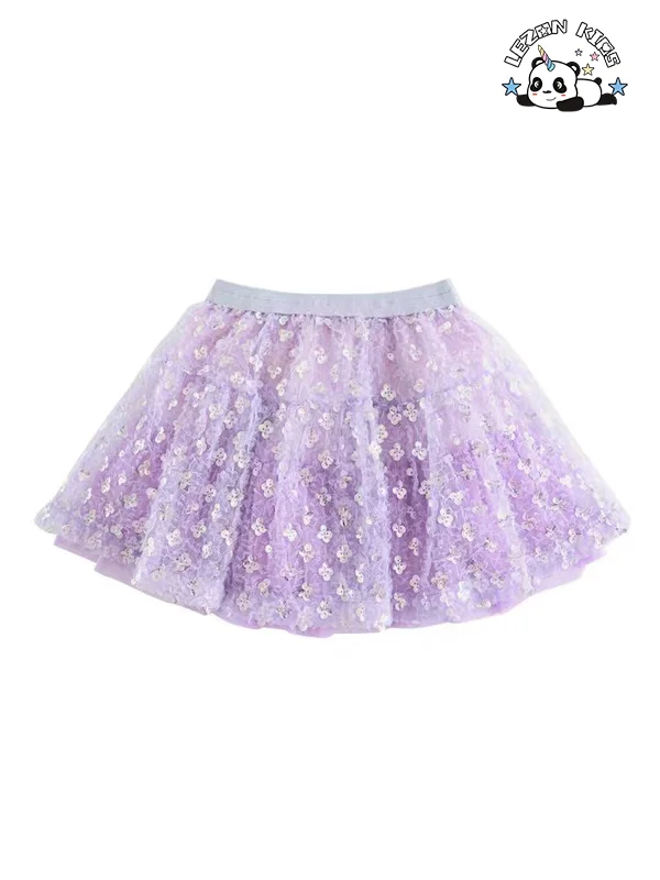 LEZONKIDS - Custom Girls Summer Skirts Colorful Flowers Printed Children Breathable Sweet Casual Skirts